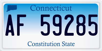 CT license plate AF59285