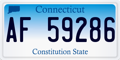 CT license plate AF59286