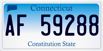 CT license plate AF59288
