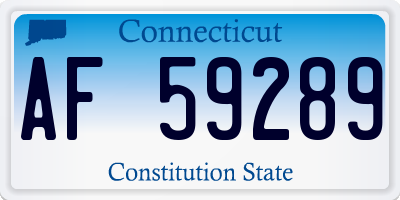CT license plate AF59289