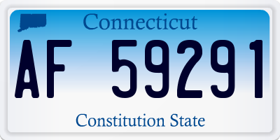 CT license plate AF59291
