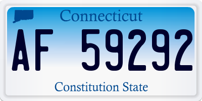 CT license plate AF59292