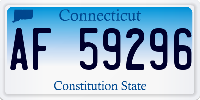 CT license plate AF59296