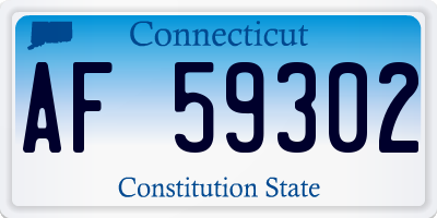 CT license plate AF59302