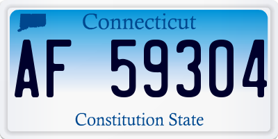 CT license plate AF59304