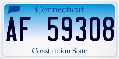 CT license plate AF59308