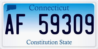CT license plate AF59309