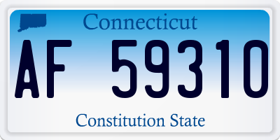 CT license plate AF59310