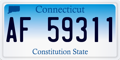 CT license plate AF59311