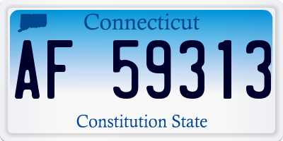 CT license plate AF59313
