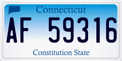 CT license plate AF59316