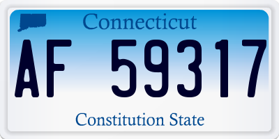 CT license plate AF59317