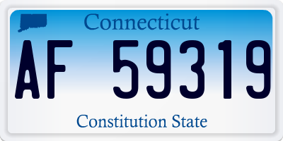 CT license plate AF59319