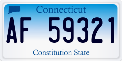 CT license plate AF59321