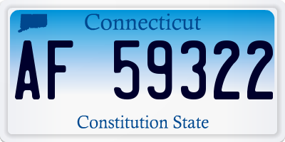 CT license plate AF59322