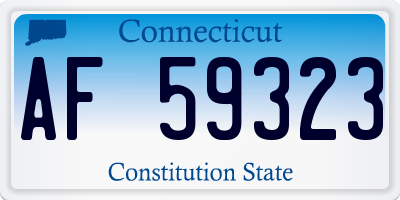 CT license plate AF59323