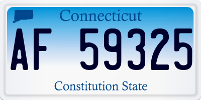 CT license plate AF59325