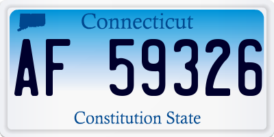 CT license plate AF59326