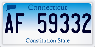 CT license plate AF59332