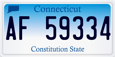 CT license plate AF59334