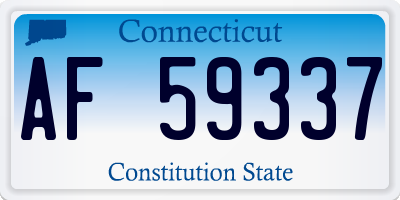 CT license plate AF59337