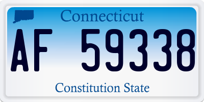 CT license plate AF59338