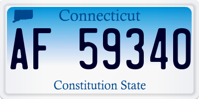 CT license plate AF59340