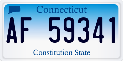 CT license plate AF59341