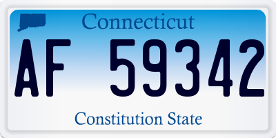 CT license plate AF59342