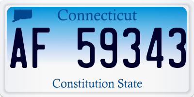 CT license plate AF59343