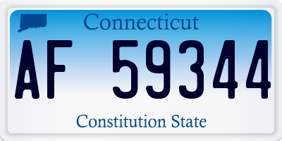 CT license plate AF59344