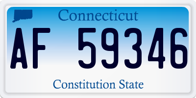 CT license plate AF59346