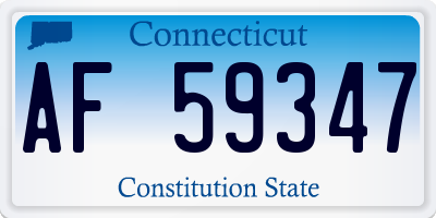 CT license plate AF59347