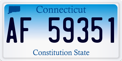 CT license plate AF59351