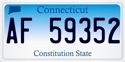 CT license plate AF59352
