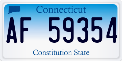 CT license plate AF59354