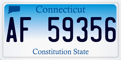 CT license plate AF59356