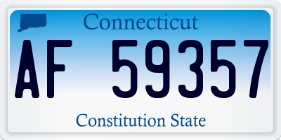 CT license plate AF59357