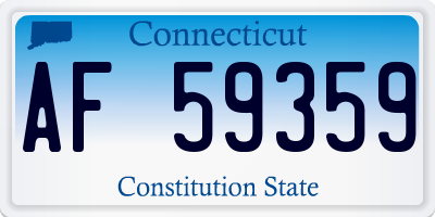 CT license plate AF59359