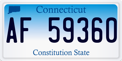 CT license plate AF59360