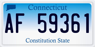 CT license plate AF59361