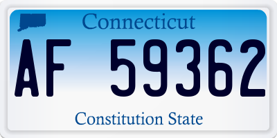 CT license plate AF59362