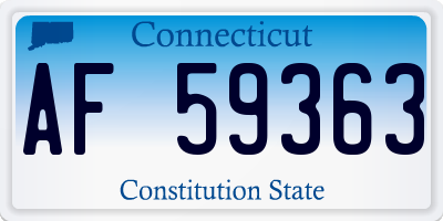CT license plate AF59363