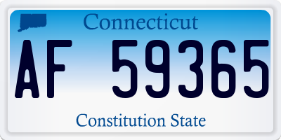 CT license plate AF59365