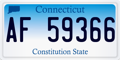CT license plate AF59366