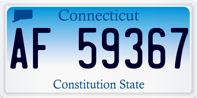 CT license plate AF59367
