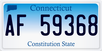 CT license plate AF59368