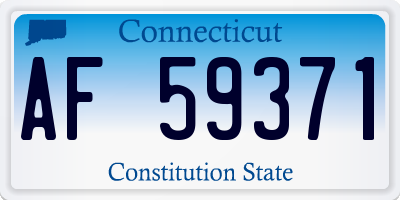 CT license plate AF59371