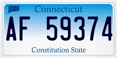 CT license plate AF59374