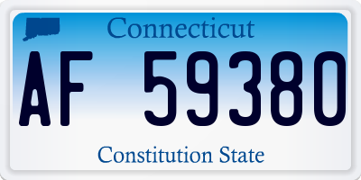 CT license plate AF59380